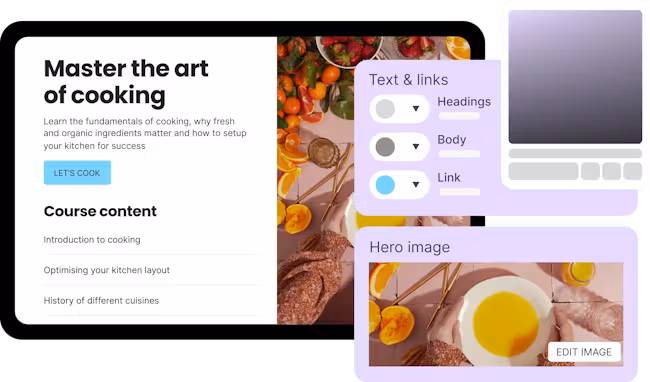 Example screenshot of a course called "Master the art of cooking"
